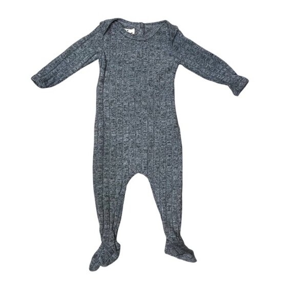 Maniere Child Other - NWT Maniere Child Marled Blue Ribbed Footed Onesie Infant Baby Boy 6 Months